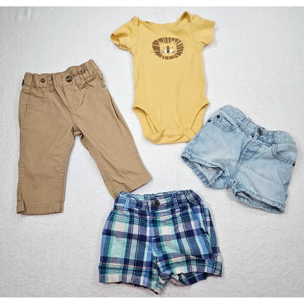 Baby Boy Shorts & Pants Lot Preemie, 6-9M, 9-12M Mixed Sizes Bundle